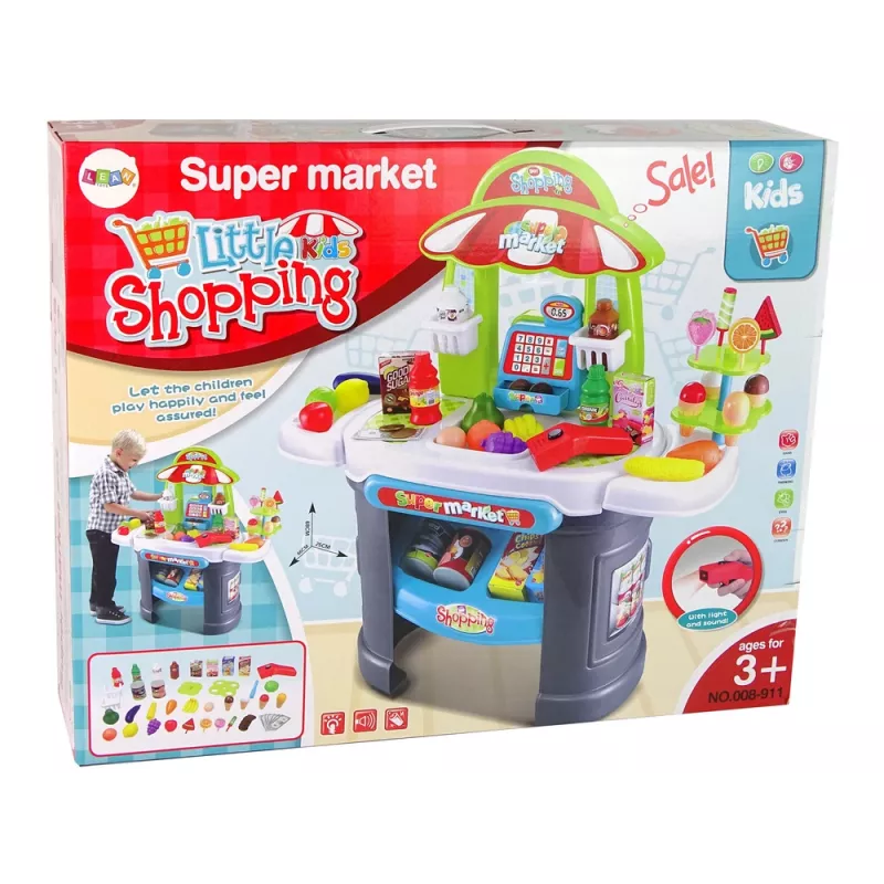 LEAN TOYS Conjunto de supermercado com scanner para crianças