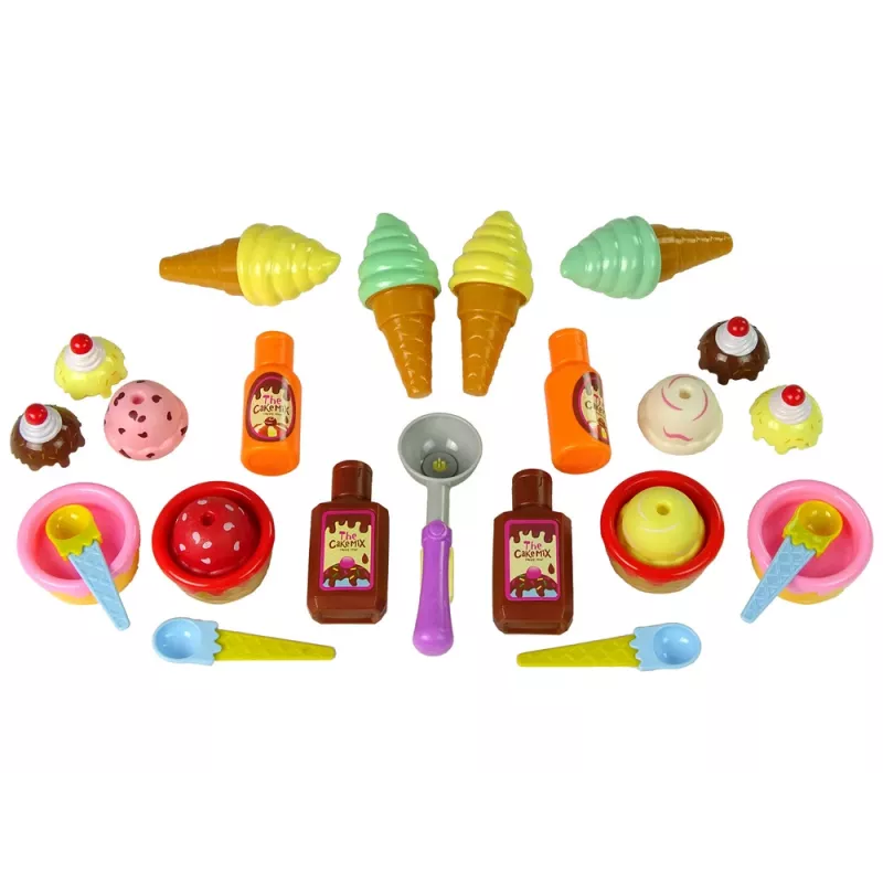 LEAN TOYS Conjunto de doces gelado cupcakes molhos colheres