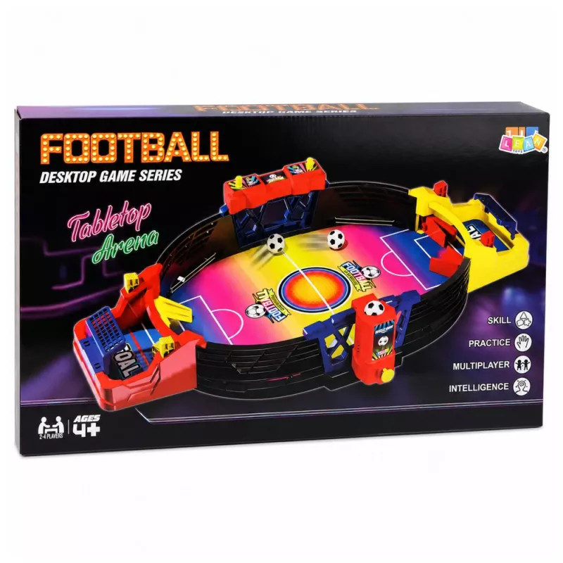 LEAN TOYS Jogo de Futebol de Mesa Arcade para 2 Jogadores – Jogo de Matraquilhos Compacto com 18 Jogadores, Varas de Aço & Marcador