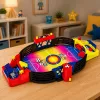 LEAN TOYS Jogo de Futebol de Mesa Arcade para 2 Jogadores – Jogo de Matraquilhos Compacto com 18 Jogadores, Varas de Aço & Marcador