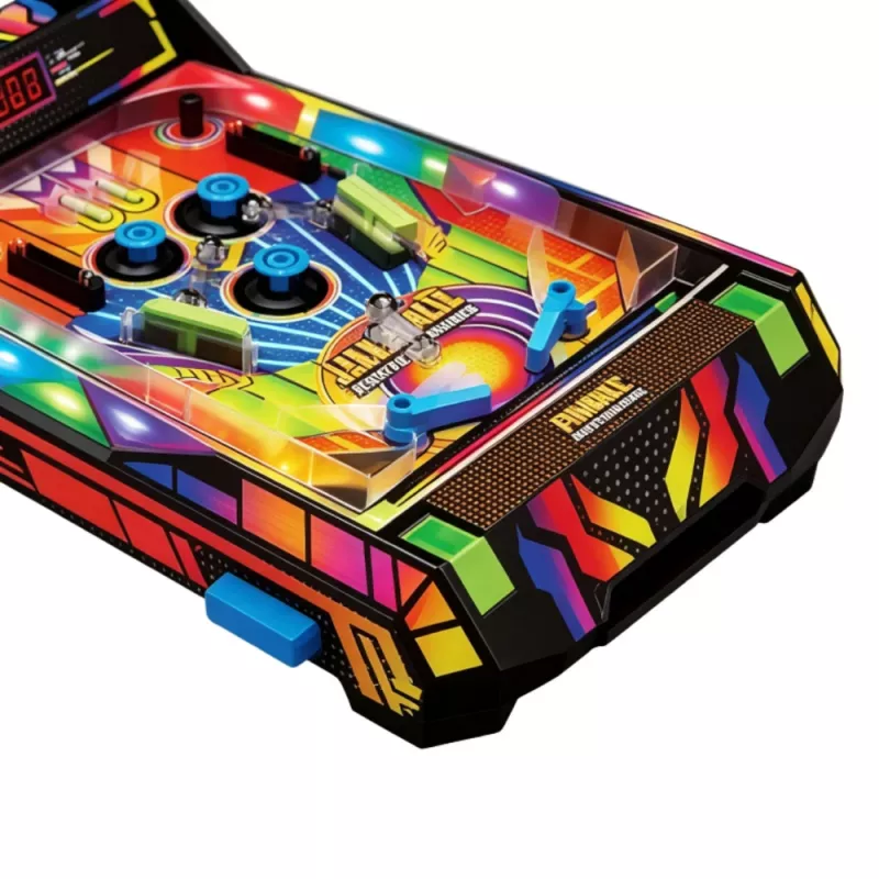 LEAN TOYS Máquina de flippers de mesa - jogo de flippers eletrónico com visor LED de pontos, sons e luzes intermitentes - multicolor, 1 jogador, a partir dos 6 anos