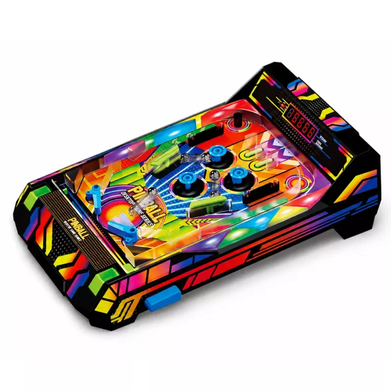 LEAN TOYS Máquina de flippers de mesa - jogo de flippers eletrónico com visor LED de pontos, sons e luzes intermitentes - multicolor, 1 jogador, a partir dos 6 anos