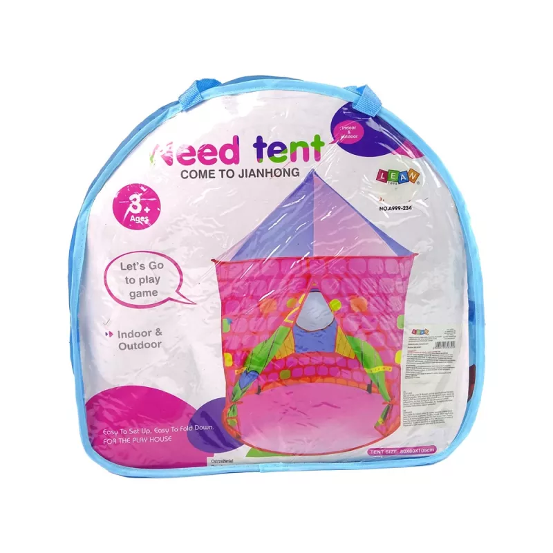 LEAN TOYS Tenda palácio castelo de princesas base para crianças rosa