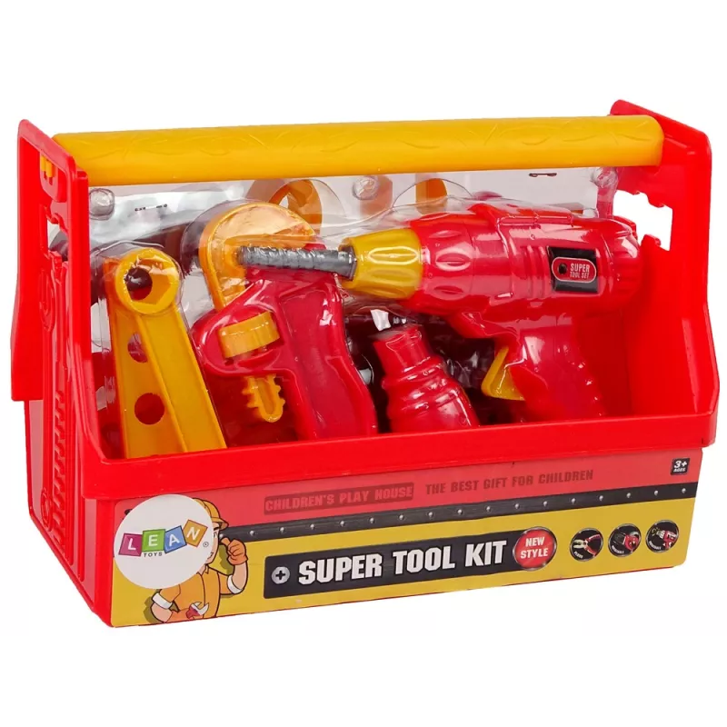 LEAN TOYS Caixa de ferramentas Martelo alicate vermelho