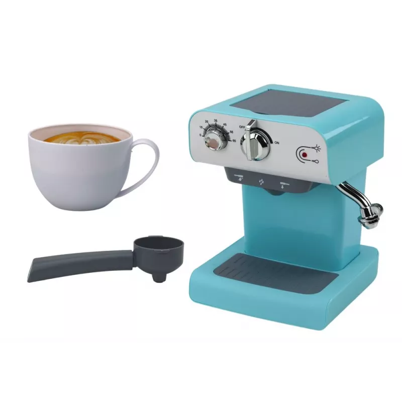 LEAN TOYS Máquina de café de brinquedo eletrodomésticos água vapor turquesa