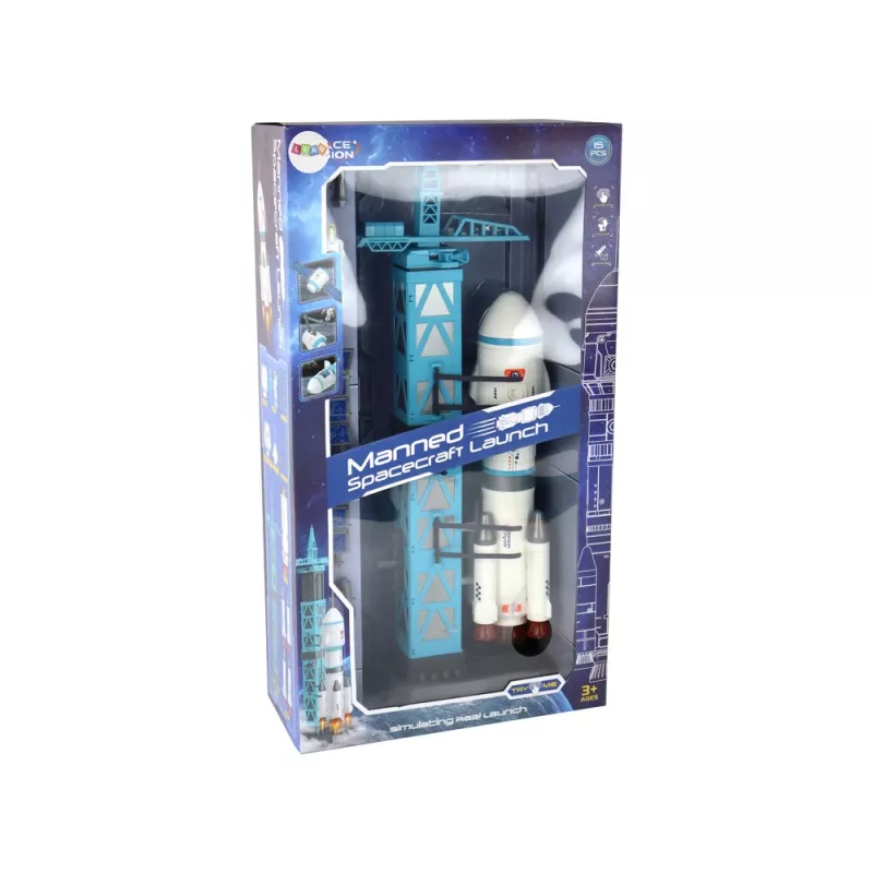 LEAN TOYS Missão espacial de brinquedo rampa de lançamento de foguetão e astronautas 15 elementos