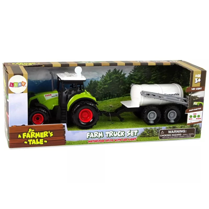 LEAN TOYS Trator para crianças com reboque carro de quinta