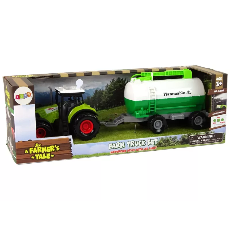 LEAN TOYS Trator para crianças com reboque cisterna de quinta