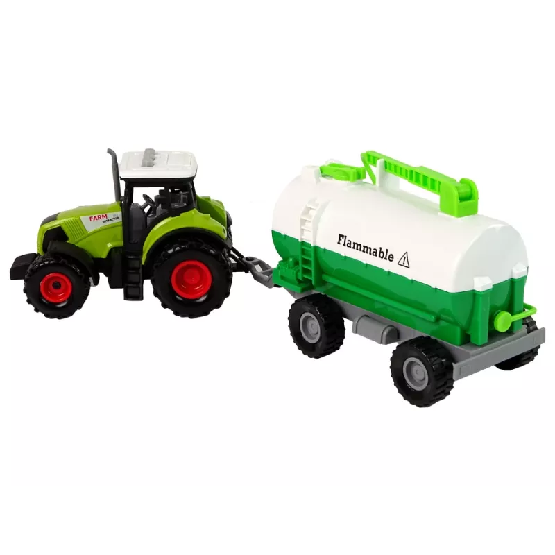 LEAN TOYS Trator para crianças com reboque cisterna de quinta