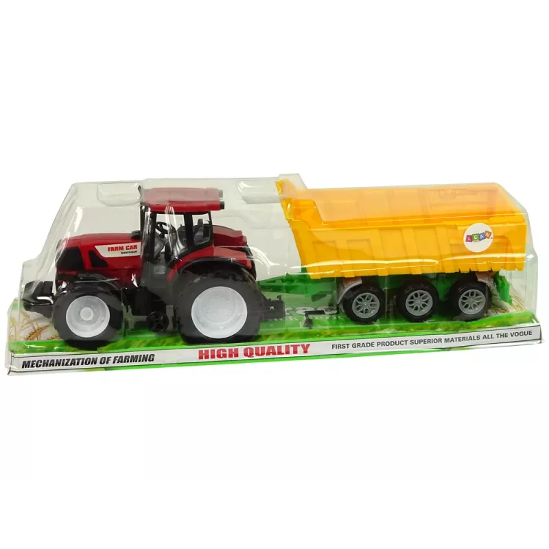 LEAN TOYS Trator basculante vermelho trator amarelo 50 cm