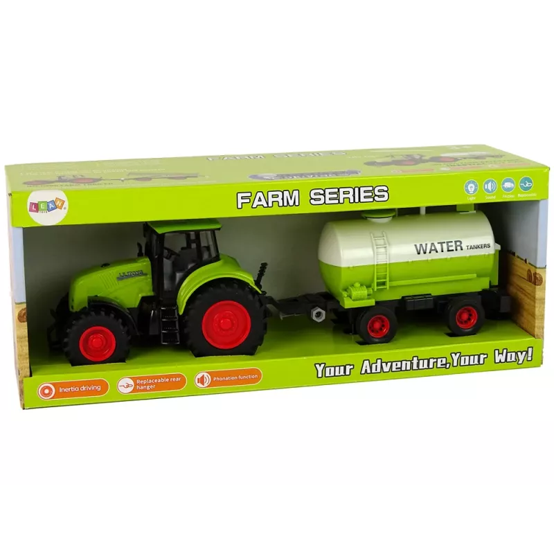 LEAN TOYS Trator com Reboque Grande Green Farm