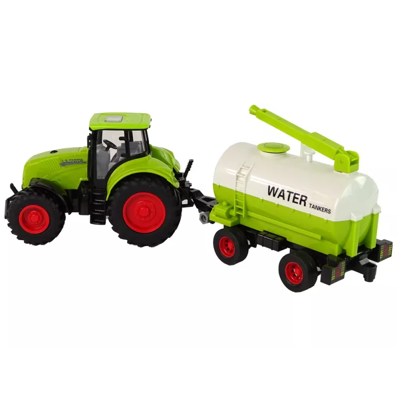 LEAN TOYS Trator com Reboque Grande Green Farm