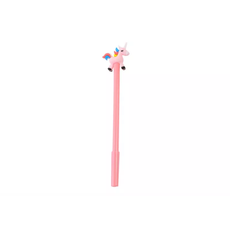 LEAN TOYS Caneta Esferográfica Unicórnio Tampa Preta Recarga Mix Branco Rosa 0,5mm