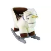 LEAN TOYS Cavalo de balanço unicórnio para crianças pequenas Branco Bege
