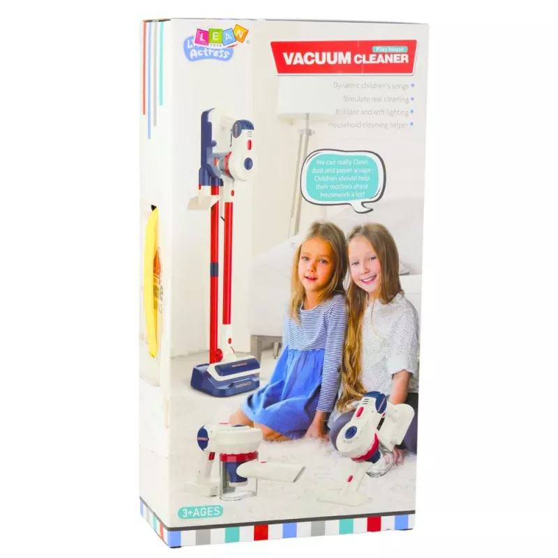 LEAN TOYS Aspirador vertical Conjunto de limpeza para criança com luz e som, estação branca