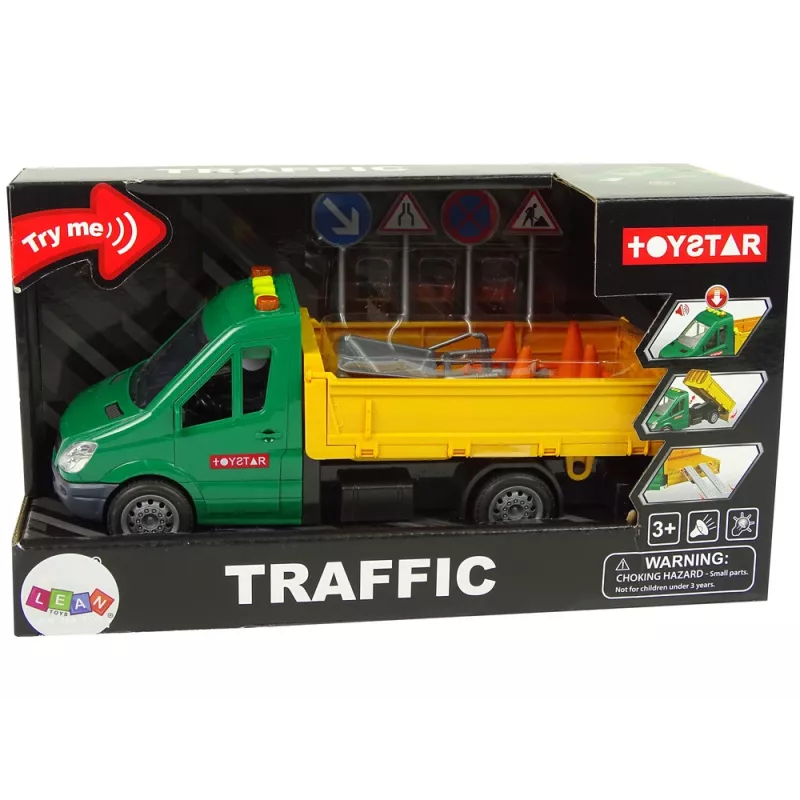 LEAN TOYS Veículo carro de estrada basculante propulsão por fricção acessório de estrada som