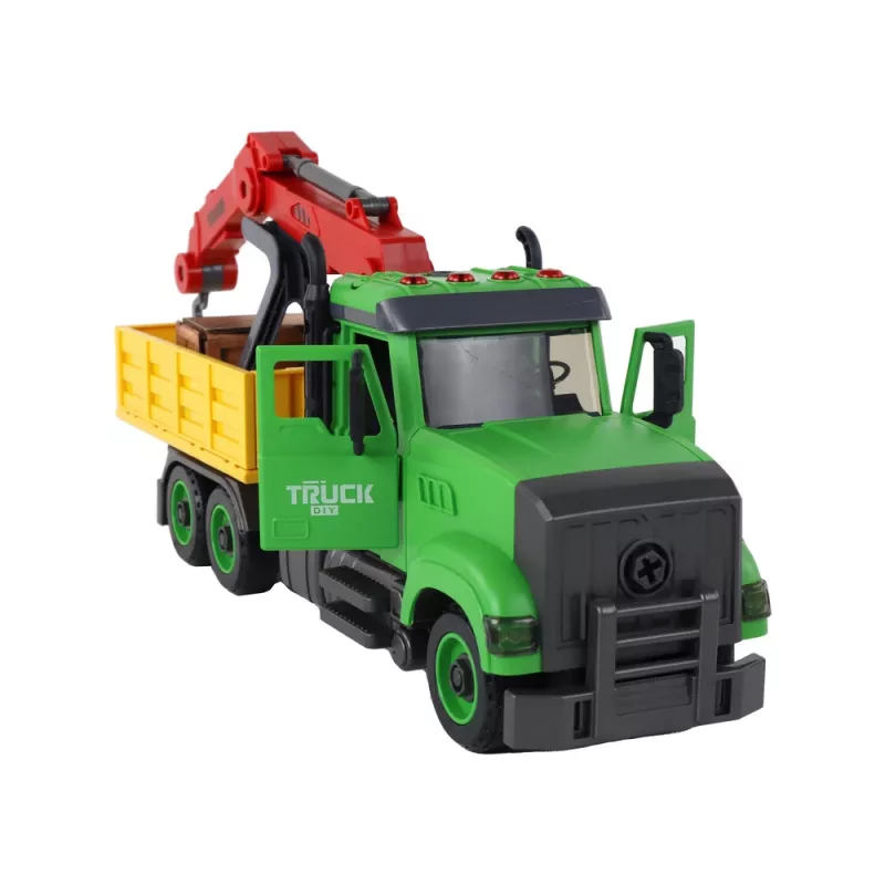 LEAN TOYS Camião grua basculante para aparafusar e desaparafusar DIY