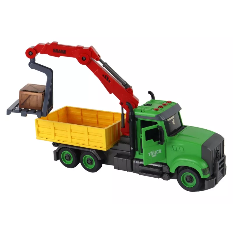 LEAN TOYS Camião grua basculante para aparafusar e desaparafusar DIY
