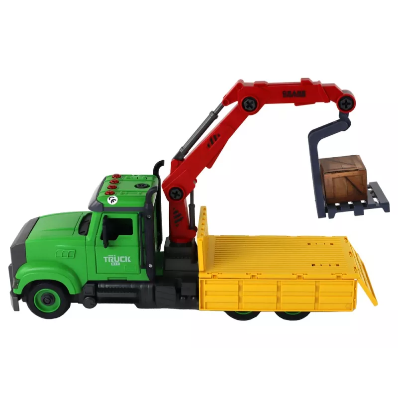 LEAN TOYS Camião grua basculante para aparafusar e desaparafusar DIY