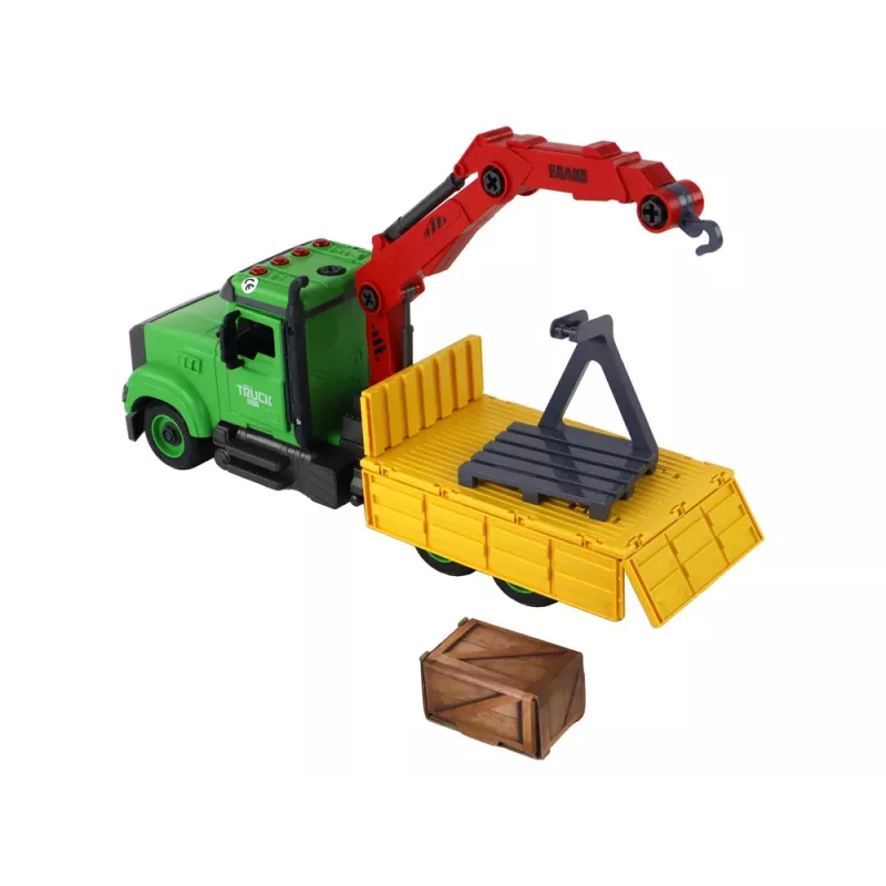 LEAN TOYS Camião grua basculante para aparafusar e desaparafusar DIY