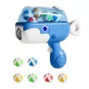 LEAN TOYS Pistola de Bolas com Velcro com Alvo de Tecido Baleia Azul