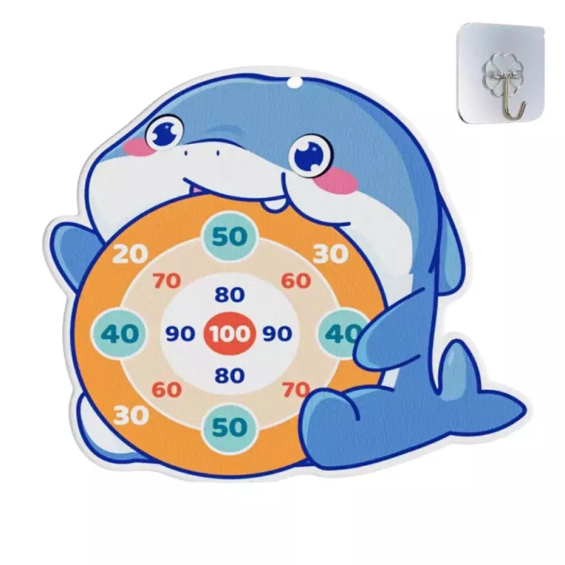 LEAN TOYS Pistola de Bolas com Velcro com Alvo de Tecido Baleia Azul