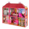 LEAN TOYS Villa Casa de bonecas grande 6 quartos Móveis Acessórios 128 peças