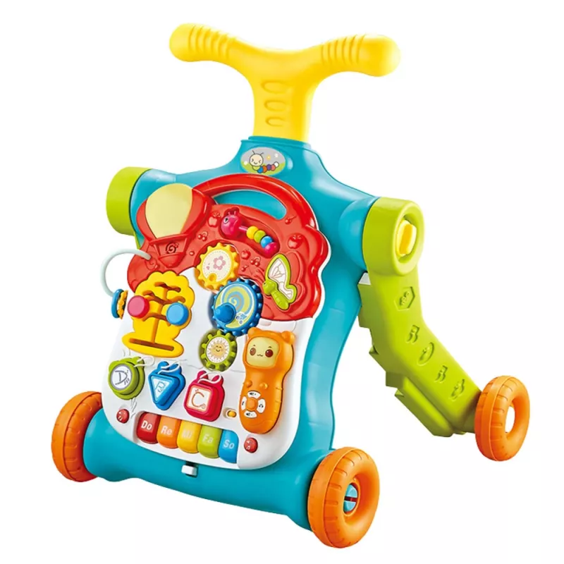 LEAN TOYS Andador empurrador trotinete mesa educativa painel interativo 5 em 1 colorido