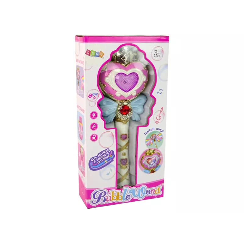 LEAN TOYS Varinha de bolas de sabão com luzes e sons rosa