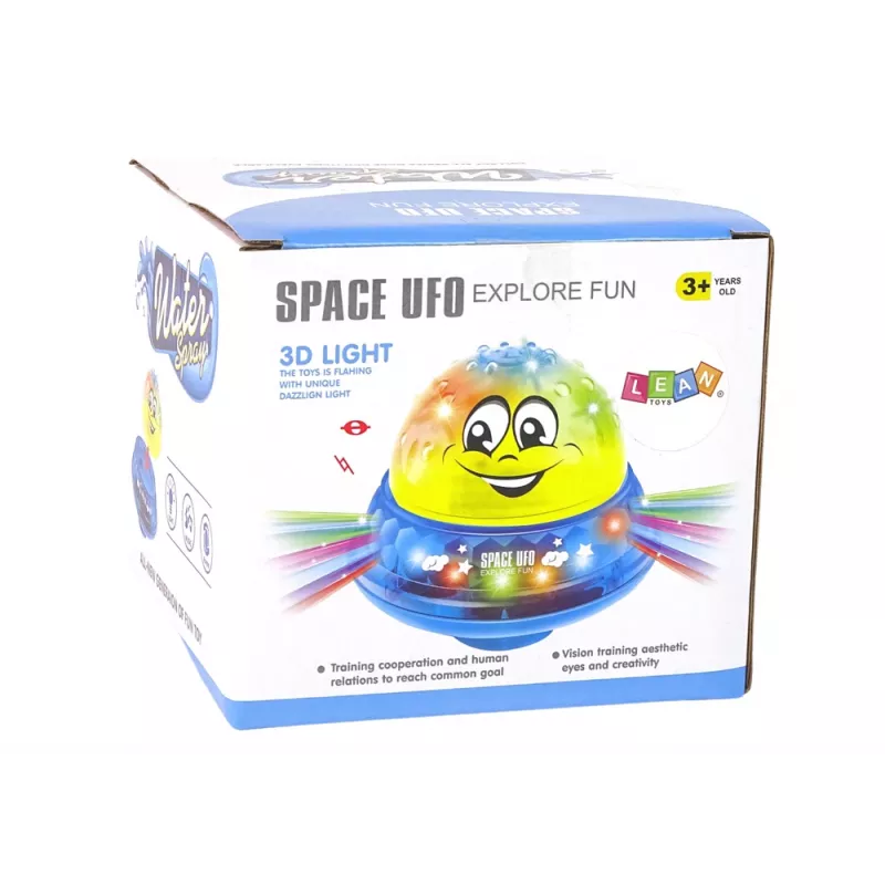LEAN TOYS Bola de Água UFO Diodos Happy Music Rosa
