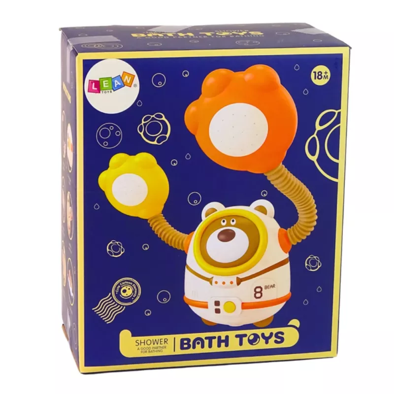 LEAN TOYS Brinquedo de Banho Urso Astronauta Duche com Circulação de Água Ventosas