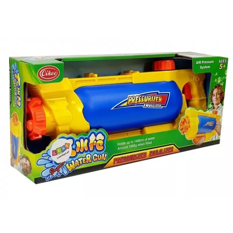 Pistola de água LEAN TOYS 1450 ml amarelo-azul