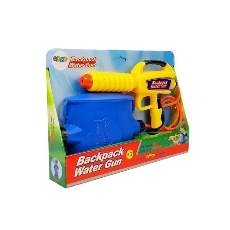 Pistola de água LEAN TOYS com depósito de 1080 ml amarelo-azul