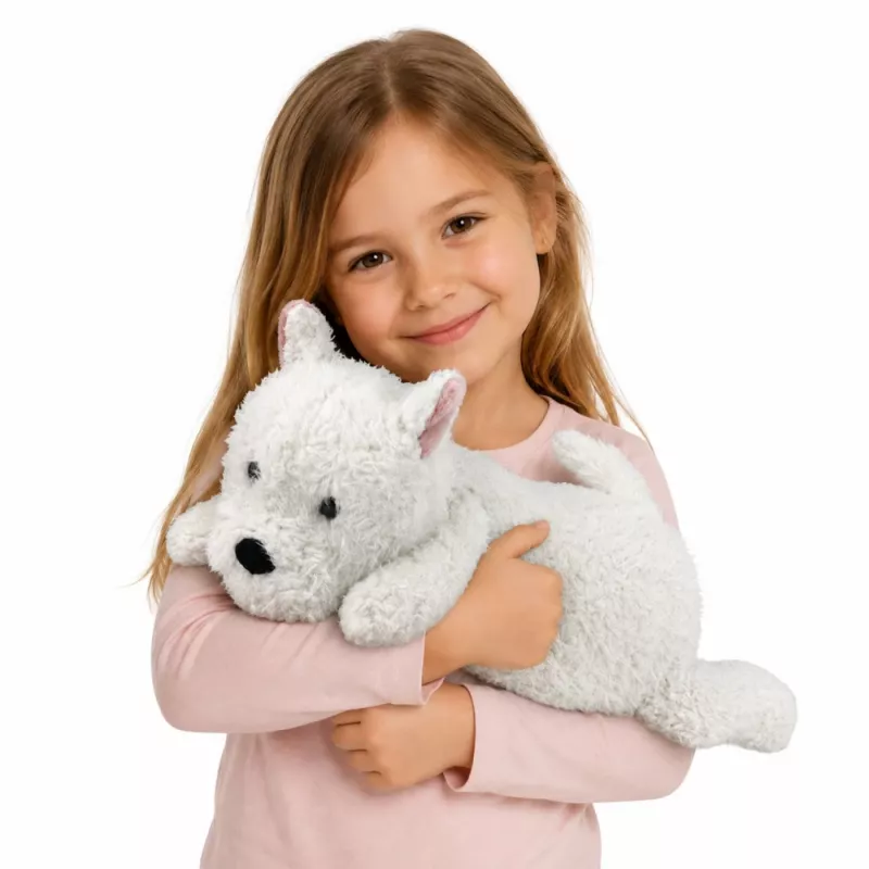 Peluche West Highland White Terrier LEAN TOYS, Branco, 40 cm