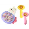 LEAN TOYS Jogo Whac-A-Mole roxo de arcada de esmagar cenouras com coelho