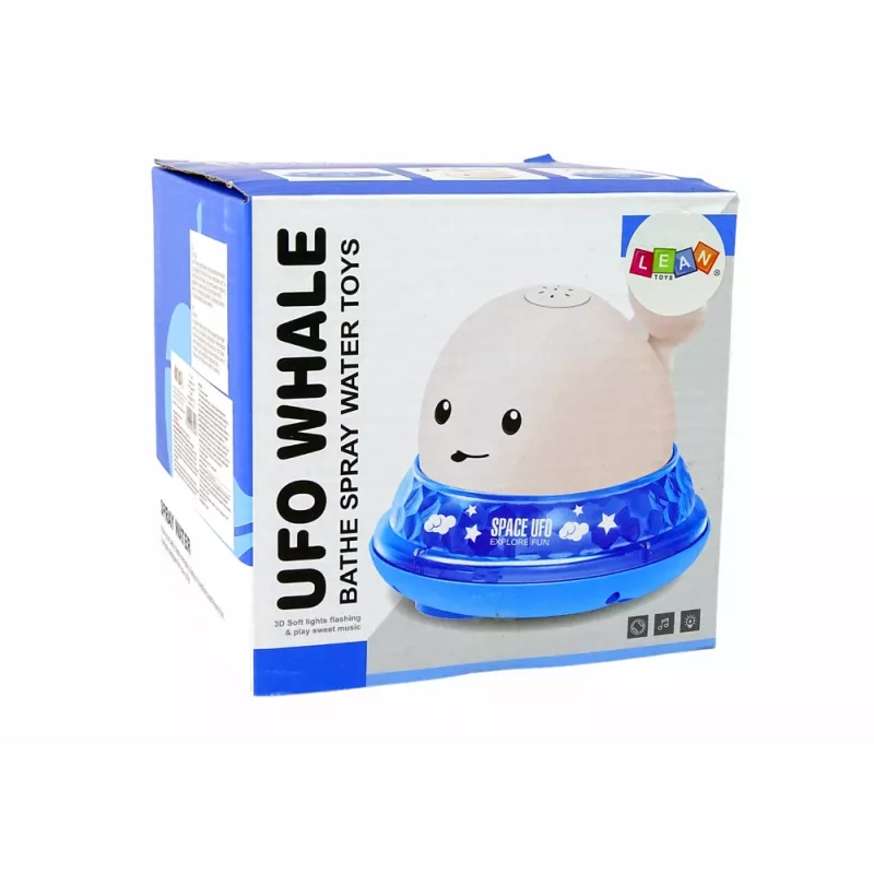 LEAN TOYS Baleia com aspersor de água com suporte brinquedo de banho branco