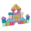 LEAN TOYS Blocos de construção de madeira cores pastel 28 peças castelo