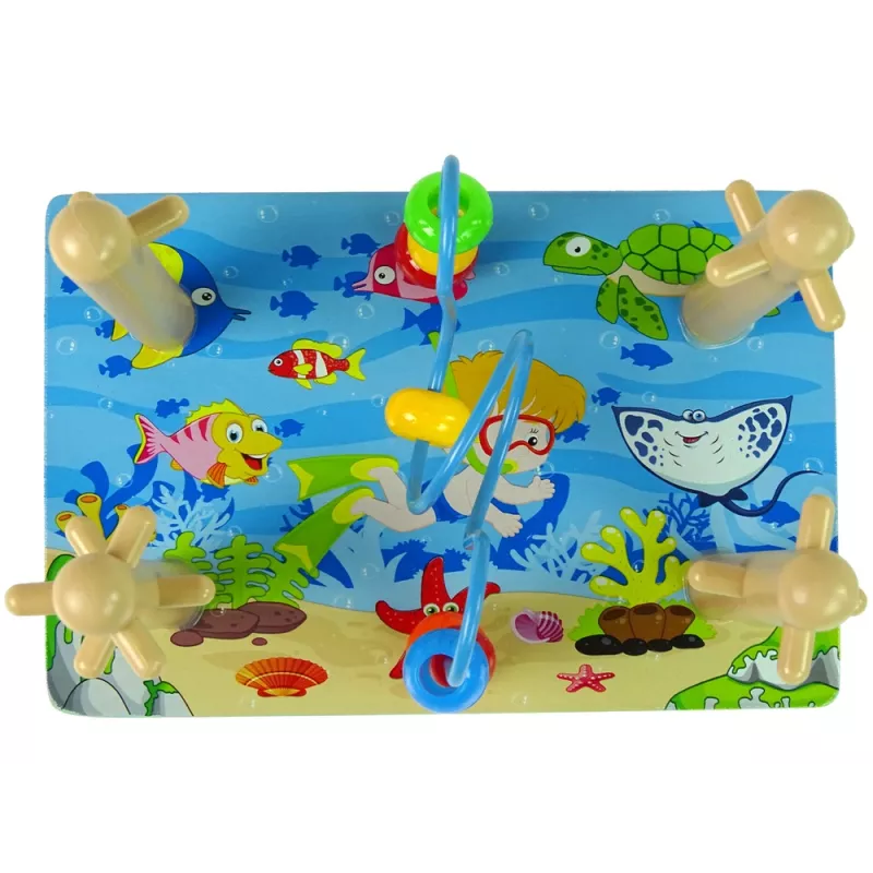 LEAN TOYS Blocos de madeira classificador mundo marinho contas educativas