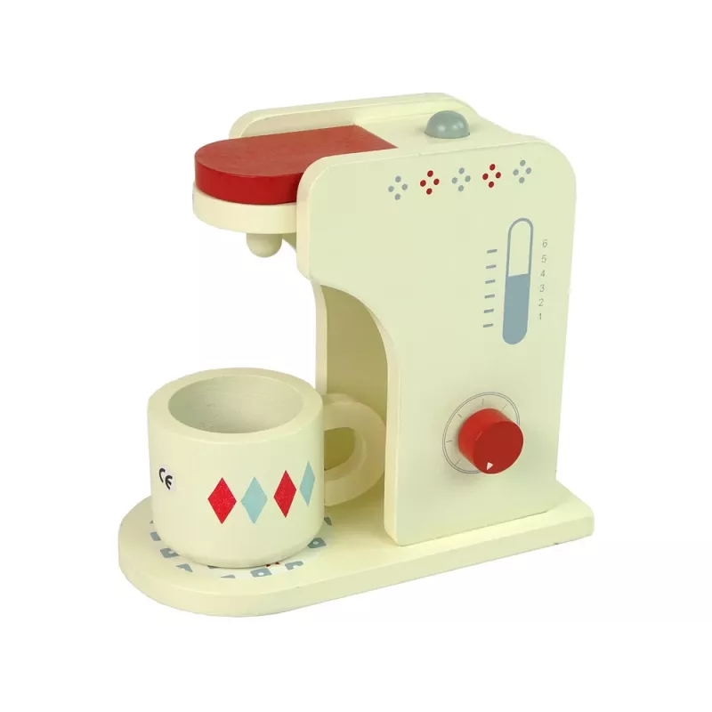 LEAN TOYS Acessório de máquina de café de madeira cozinha criança
