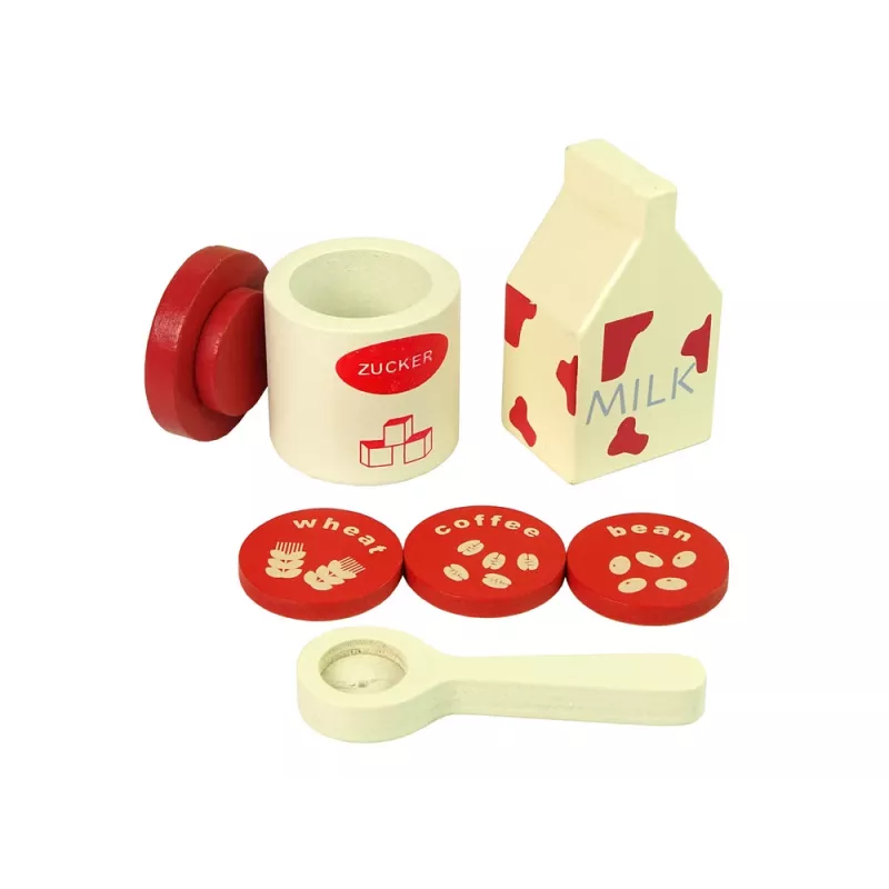 LEAN TOYS Acessório de máquina de café de madeira cozinha criança