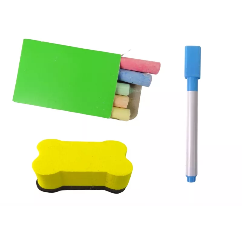 LEAN TOYS Quadro Didático de Madeira 2em1 Quadro Magnético e de Giz com Acessórios Contar Tabuada Alfabeto
