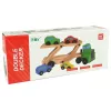 Camião de madeira LEAN TOYS verde com blocos de construção
