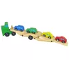 Camião de madeira LEAN TOYS verde com blocos de construção