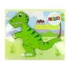 LEAN TOYS Puzzle de madeira dinossauro isanossauro verde