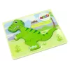 LEAN TOYS Puzzle de madeira dinossauro isanossauro verde