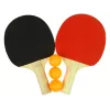 LEAN TOYS Raquetes de ping-pong de madeira com 3 bolas e bolsa