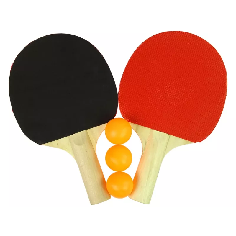 LEAN TOYS Raquetes de ping-pong de madeira com 3 bolas e bolsa