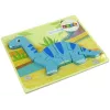 LEAN TOYS Puzzle de madeira dinossauro braquiossauro azul