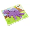 LEAN TOYS Puzzle de madeira dinossauro coritossauro rosa espinossauro roxo