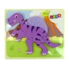 LEAN TOYS Puzzle de madeira dinossauro coritossauro rosa espinossauro roxo